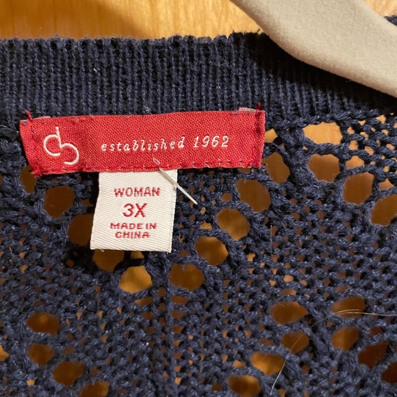 Navy blue plus size sweater - Picture 4 of 8